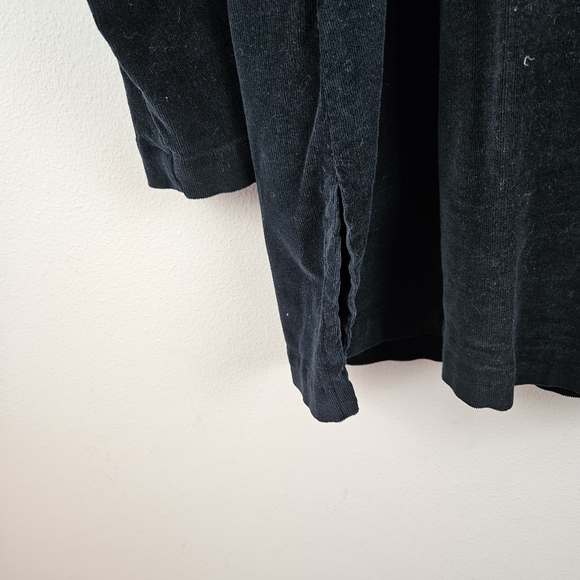 Byrn Walker L black Corduroy long Sleeved Tunic Button-Front Shirt Top Lagenlook - Picture 5 of 7